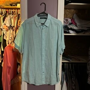 Nautica large teal button down shirt sleeve